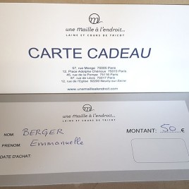 CARTE CADEAU 50 EUROS